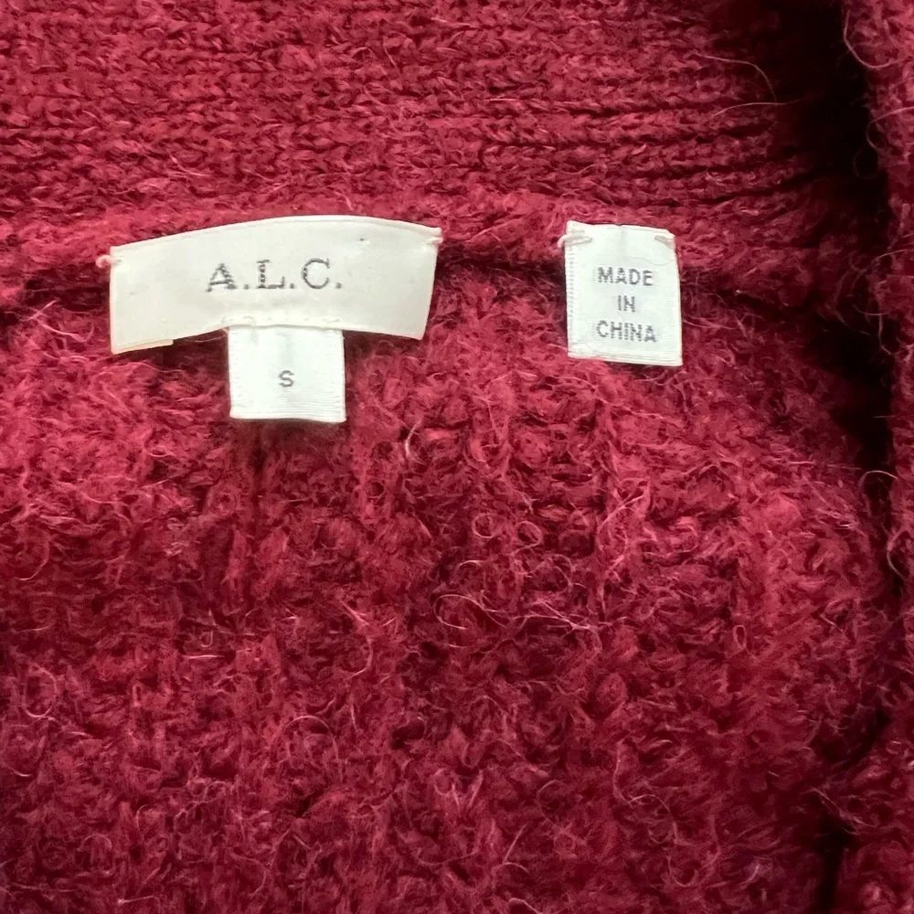 ALC Burgundy Cleveland Chunky Cardigan Sweater - Picture 4 of 6